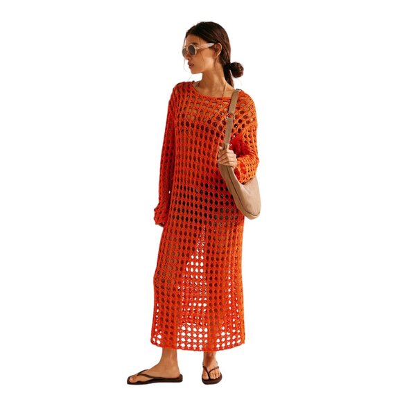 Free People Sahara Sweater Midi | Scarlet Ibis  | NWoT 🎂 Labor Day Sale - Picture 1 of 4